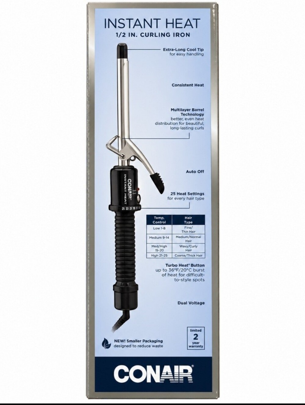 Instant Heat 1/2" Curling Iron - Black